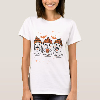 Süße Kaffee-Geister Herbst Halloween T-Shirt
