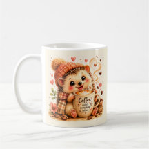 Süße Kaffee-Igel-Wasserfarben-Kunst