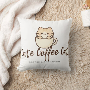Süße Kaffee-Kat-Wurfkissen – Lustiger Kaffeeliebha Kissen