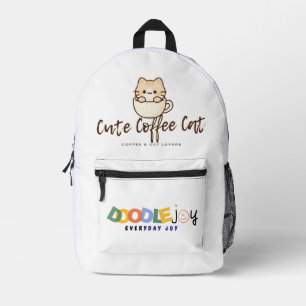 Süße Kaffee-Katzen-Rucksack – Entzückendes Katzenl Bedruckter Rucksack
