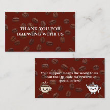Süße Kaffeebohnen Dankeskarten-Design
