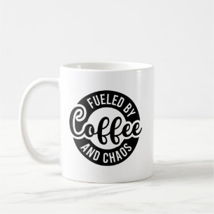 Süße, kaffeegetriebene Chaos-Wortkunst Kaffeetasse