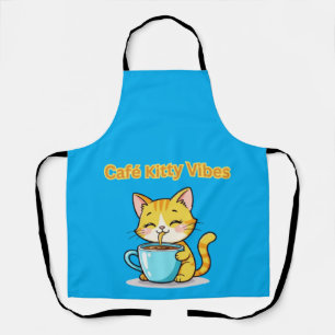 **Süße Kaffeekatze – Adorable Katze trinkt Kaffee  Schürze
