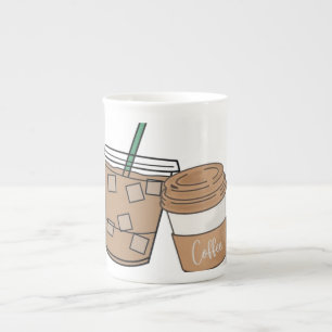 Süße Kaffeeliebhaber-Papiertasse Eis- und Heißka Prozellantasse