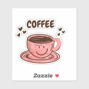 Süße Kaffeetassen-Aufkleber Aufkleber