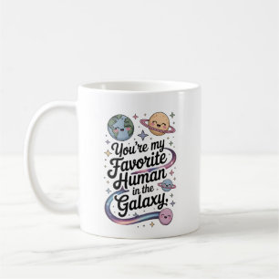 süße Kaffeetassen mit Galaxie und Planeten