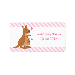 Süße Känguru-Baby-Shower-Party-Geschenke Adressaufkleber