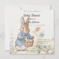 Süße Kaninchen-Baby-Party-Einladung
