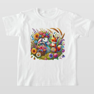 Süße Kaninchen-Fuchs-Mädchen  T-Shirt