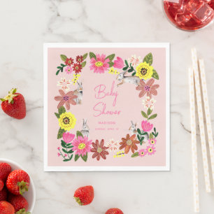 Süße Kaninchen-Häschen-Mädchen-Baby-Party Serviette