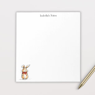 Süße Kaninchen-Illustration personalisiert Notizblock