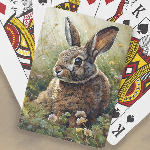 Süße Kaninchen-Klee-Malerei Spielkarten