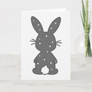 Süße Kaninchen-Silhouetten-Kunstkarte Karte