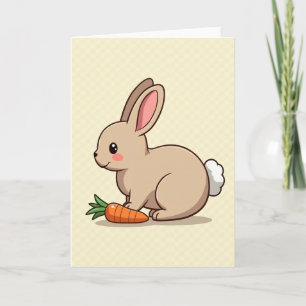 Süße Kaninchen- und Karotten-Kunstkarte Karte