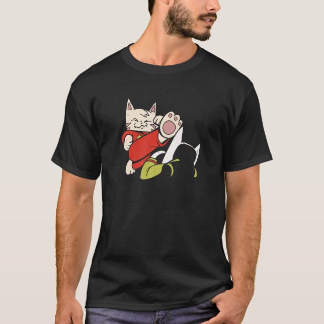 Süße Karate-Katzen T-Shirt (Vorderseite)