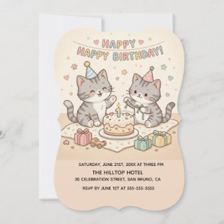 Süße Kätzchen Baby Geburtstag Einladung