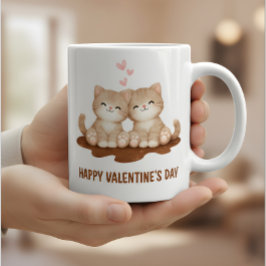 Süße Kätzchen Frohen Valentinstag Tasse Katzenlieb