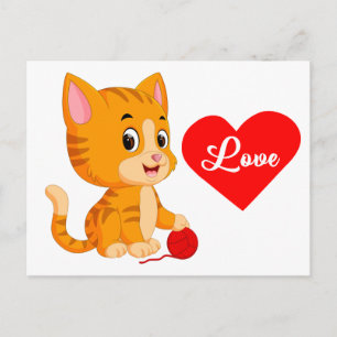 Süße Kätzchen Liebe Verrückte Katzenlady denkt an Postkarte