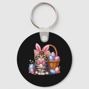 Süße Kätzchen Liebhaber Brille Frohe Ostern Katze Schlüsselanhänger