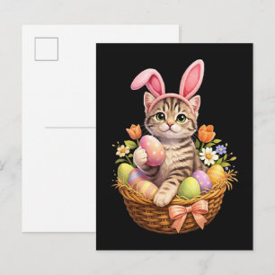 Süße Kätzchen Liebhaber Frohe Ostern Katze Einladungspostkarte
