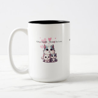 Süße Kätzchenfamilie, verbunden durch Liebe Tasse 