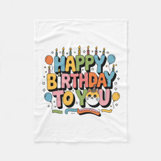 Süße Katze Alles Gute zum Geburtstag Fleecedecke