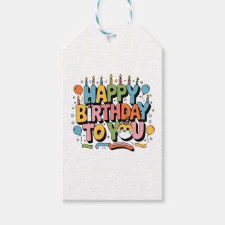 Süße Katze Alles Gute zum Geburtstag Geschenkanhänger