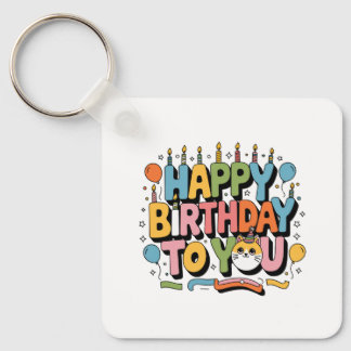 Süße Katze Alles Gute zum Geburtstag Schlüsselanhänger