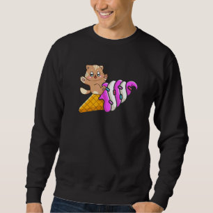 Süße Katze auf Eistüten-Katze Sommerurlaub Sweatshirt