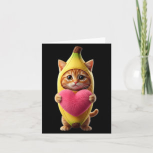 Süße Katze Banane Herz Lustig Sarkastisch Brainrot Karte
