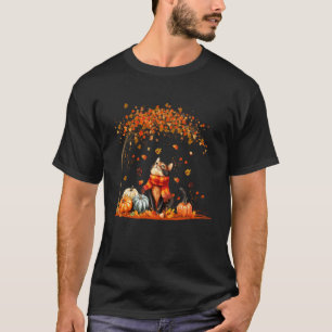 Süße Katze Blatt Herbst Herbst für Katzenliebhaber T-Shirt