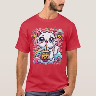 Süße Katze Bobaea Bubbleea Anime Kawaii Neko Gesch T-Shirt