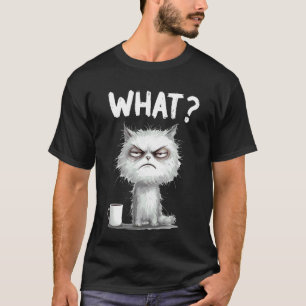 Süße Katze, die morgens Kaffee trinkt Sarkastische T-Shirt