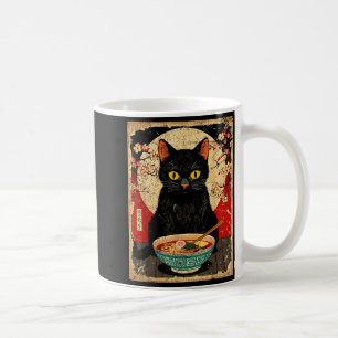 Süße Katze, die Ramen-Nudeln isst, lustiges Anime- Kaffeetasse