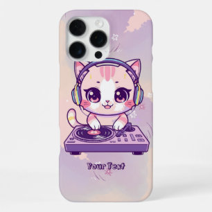 Süße Katze DJ Pastell Kawaii Style für Musikliebha iPhone 16 Pro Max Hülle