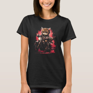 Süße Katze fährt ein cooles Motorrad Grafik T-Shirt
