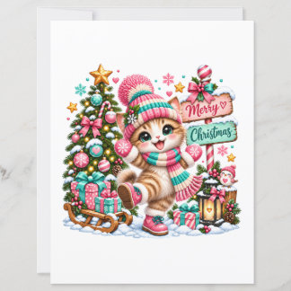 Süße Katze Frohe Weihnachten