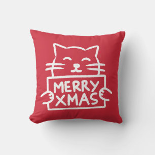 Süße Katze Frohe Weihnachten Kissen