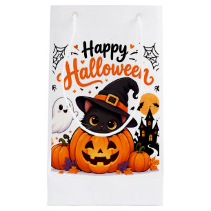 Süße Katze Frohes Halloween Reisebecher - Kawaii H Kleine Geschenktüte