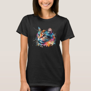 Süße Katze für Kätzchen Farbige regenbogenfarbene T-Shirt