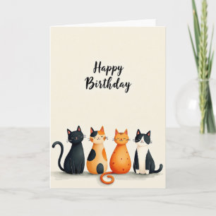 Süße Katze Geburtstags-Kunstkarte Karte