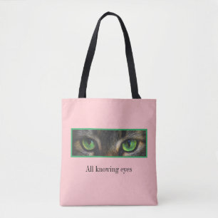 Süße Katze grüne Augen auf Korallenrosa Tasche