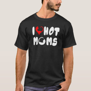 Süße Katze Herz Grafik Ich Liebe Heiße Mütter T-Shirt