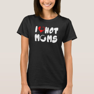 Süße Katze Herz Grafik Ich Liebe Heiße Mütter T-Shirt
