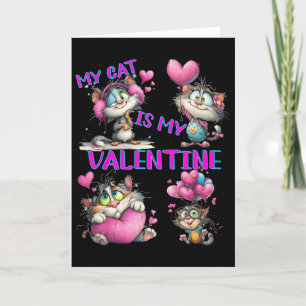 Süße Katze Herz Lloon Valentinstag Karte