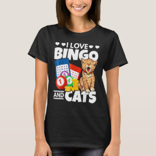 Süße Katze, ich liebe Bingo und Katzen, Glücksspie T-Shirt