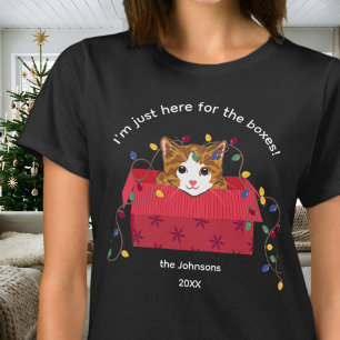 Süße Katze in einer Box hier für die Boxen Weihnac T-Shirt