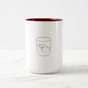 Süße Katze in einer Glas Flüssigkeit Katzen Handze Zweifarbige Tasse