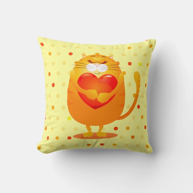 Süße Katze in Liebe, Kissen (Vorderseite)