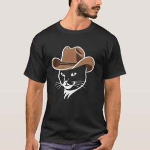Süße Katze Kätzchen Cowboyhut Stiefel Cowgirl West T-Shirt
